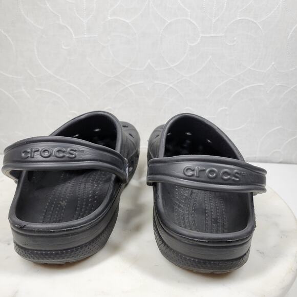 Crocs Baya Clog Sandals  M7/ W9‎ Black Spell Out Waterproof Lightweight Crossite - Picture 9 of 13